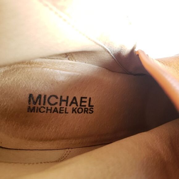 Michael‎ Kors tan scalloped leather ankle boots sz 8.5 - Picture 6 of 7